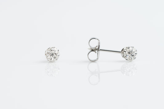 System 75™ Fireball Piercing Studs - 4.5mm - Clear Crystal - Stainless Steel