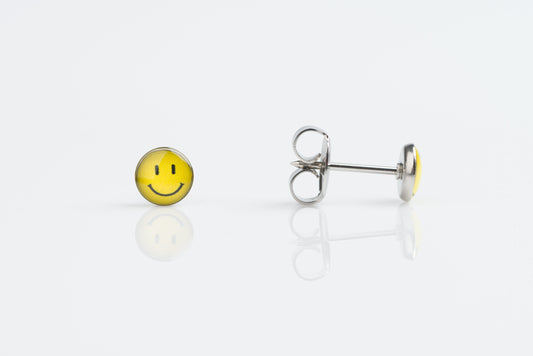 System 75™ Happy Face Piercing Studs - Stainless Steel