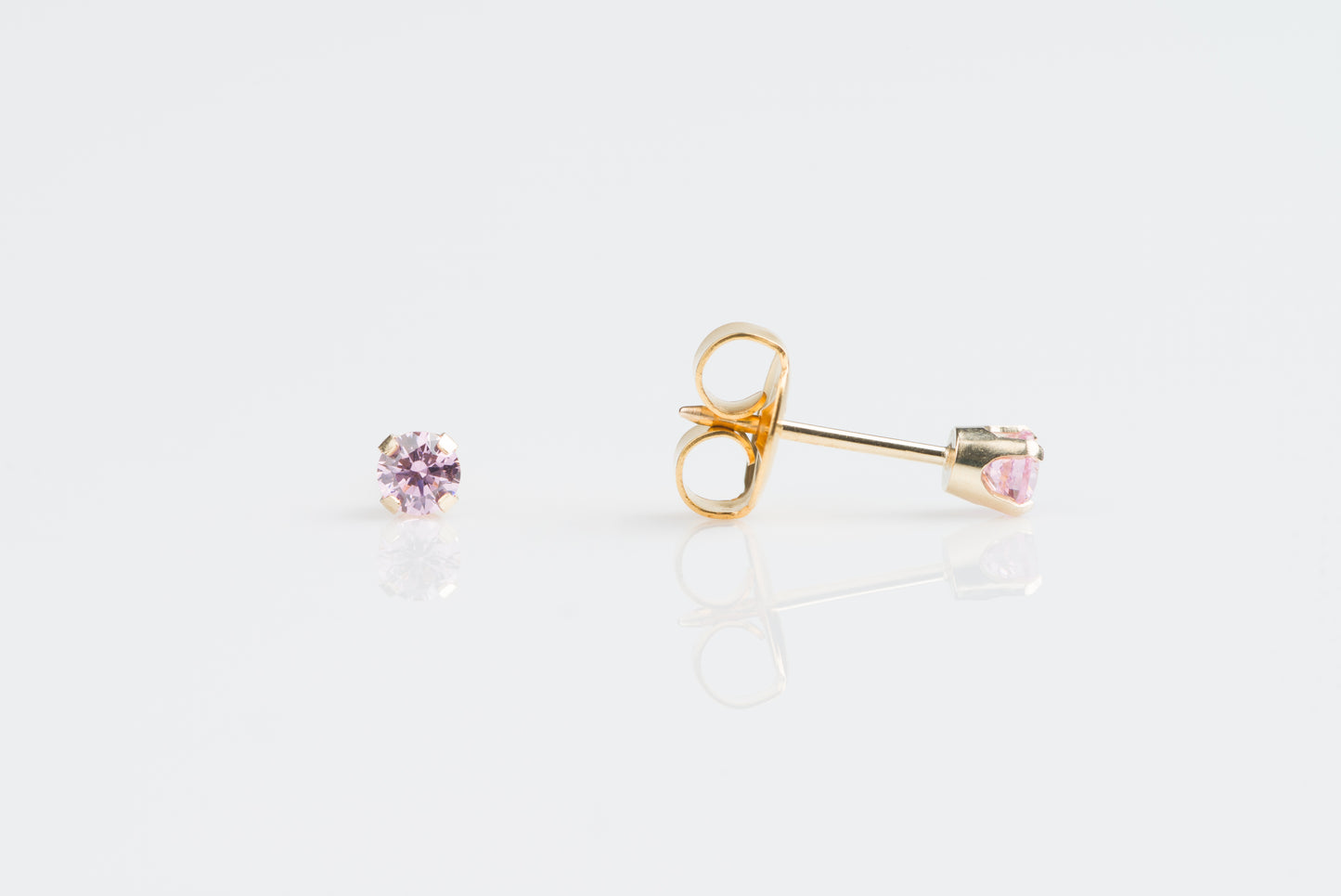 Prong Set Pink Cubic Zirconia System 75™ Piercing Studs