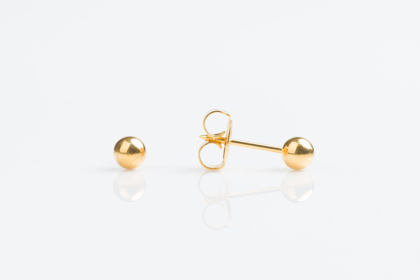 System 75™ Ball Piercing Studs - 4mm - Long Post - 14K Yellow Gold