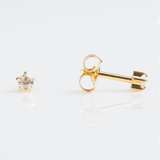 Prong Set Cubic Zirconia Universal Select Carded Piercing Studs