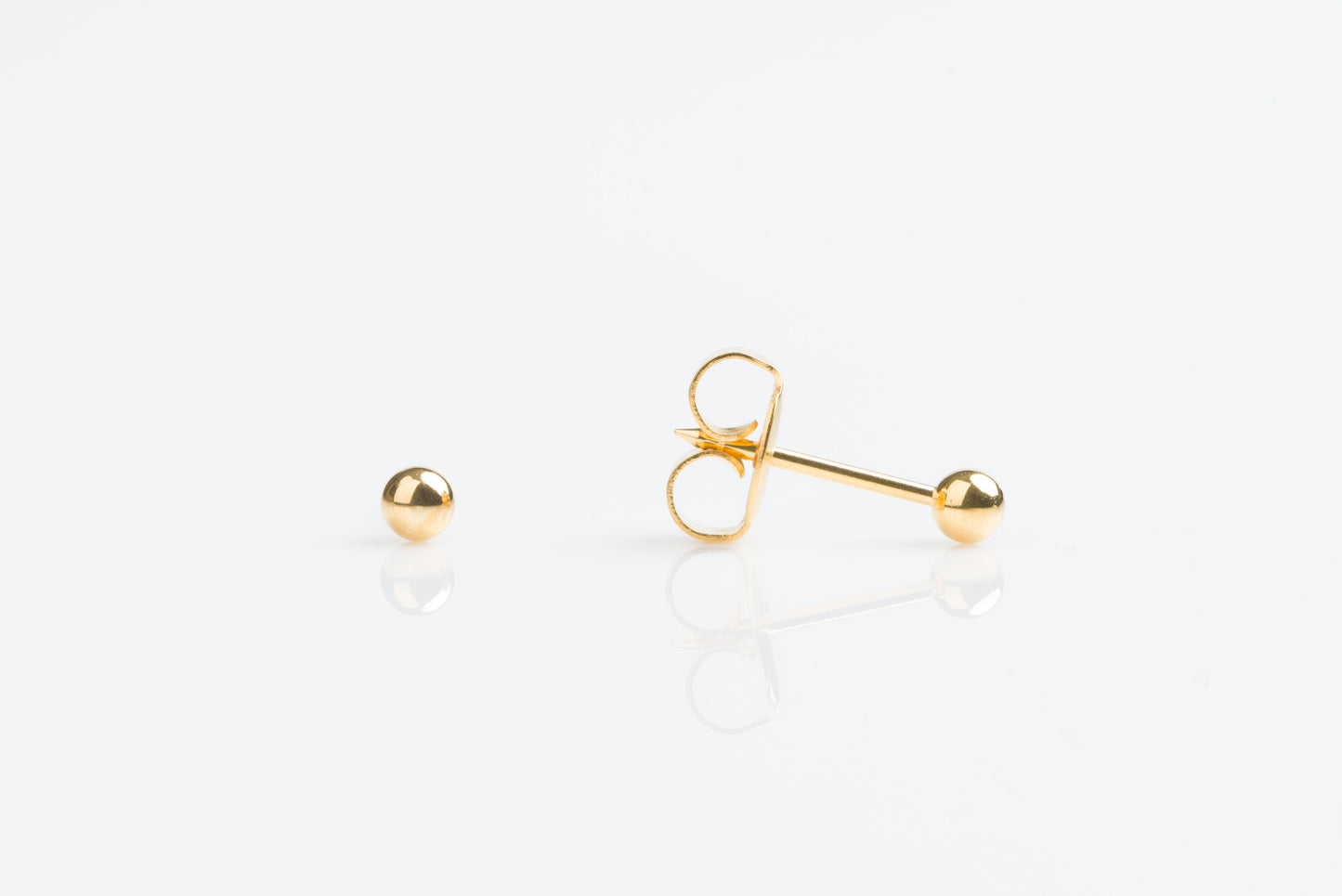 System 75™ Ball Piercing Studs - 3mm - Long Post - Gold Plated