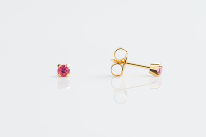 System 75™ Prong Set Birthstone Piercing Studs - 3mm - October Rose Crystal - Gold Plated