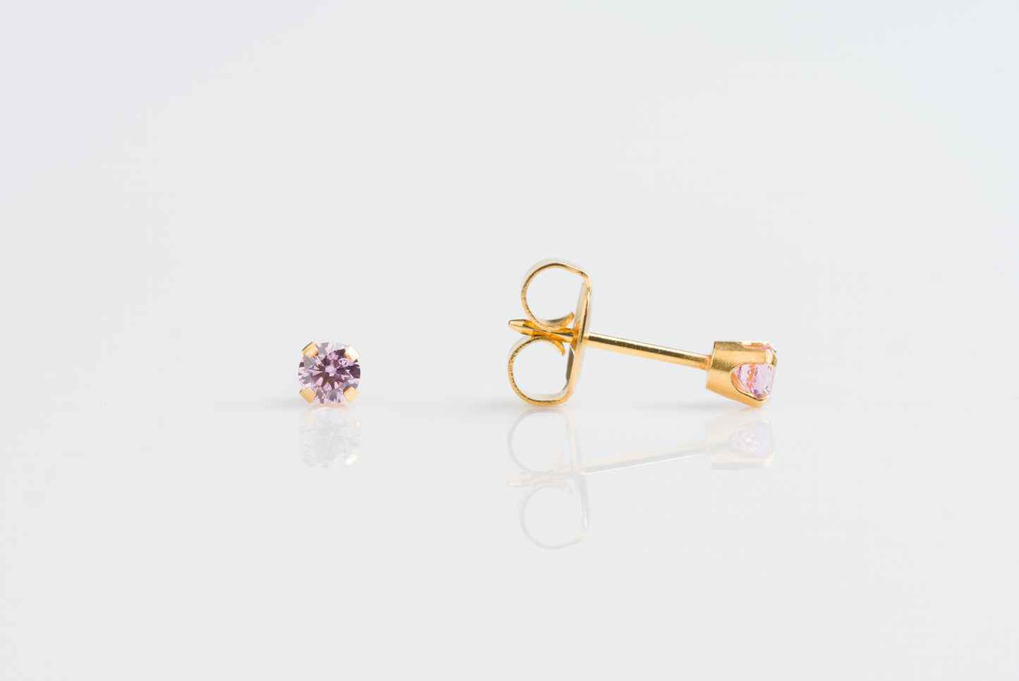 Prong Set Pink Cubic Zirconia System 75™ Piercing Studs