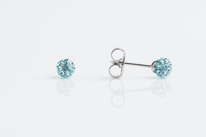 System 75™ Fireball Piercing Studs - 4.5mm - March Aquamarine - Stainless Steel