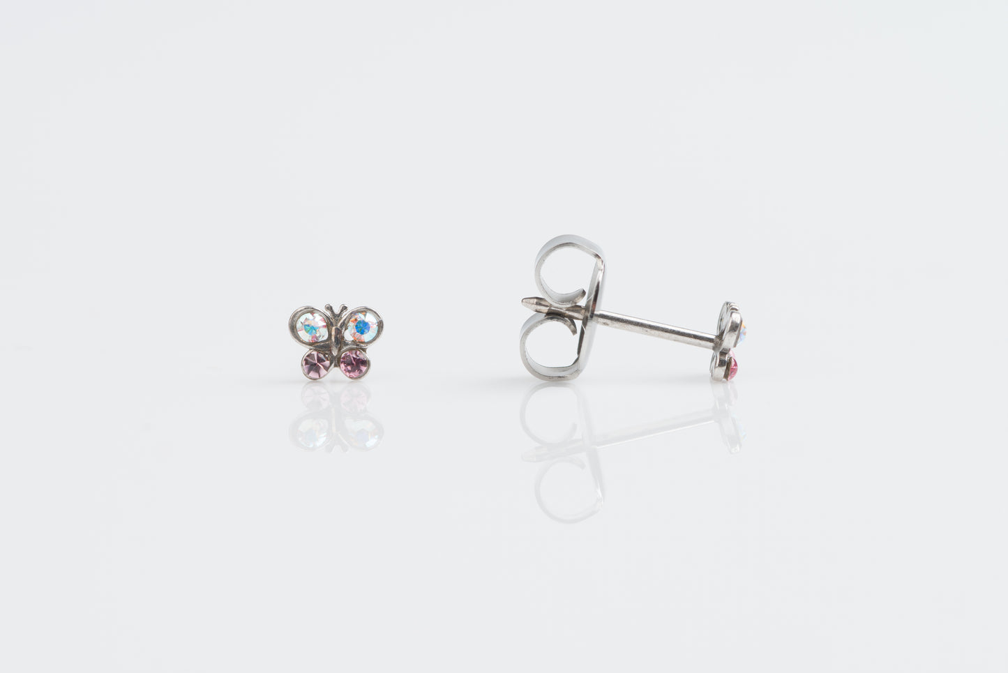 Butterfly AB Crystal and Light Rose System 75™ Piercing Studs